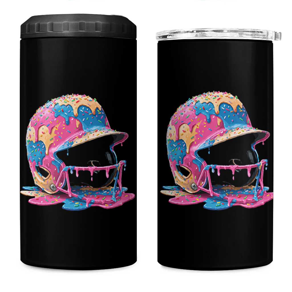 Funny Baseball Helmet Ice Cream Baseball Drip 4 in 1 Can Cooler Tumbler - Wonder Print Shop
