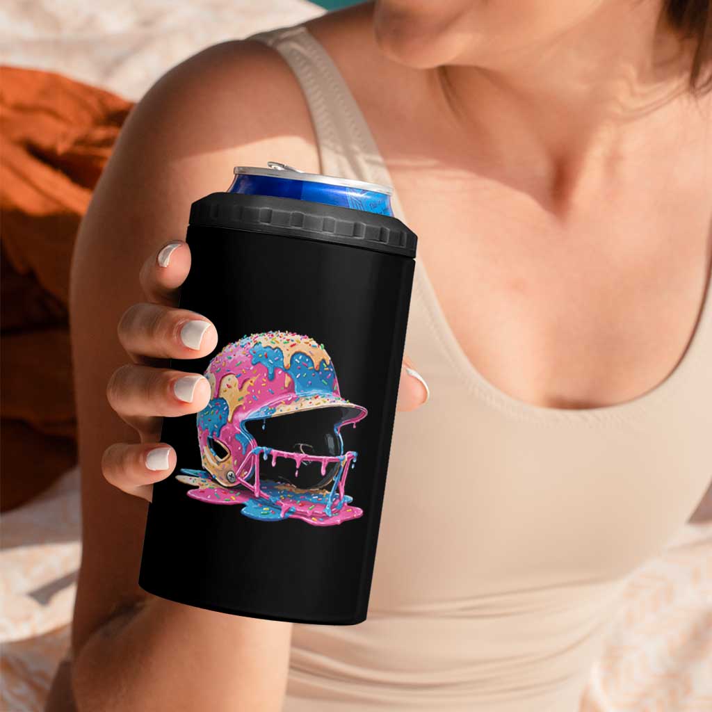Funny Baseball Helmet Ice Cream Baseball Drip 4 in 1 Can Cooler Tumbler - Wonder Print Shop
