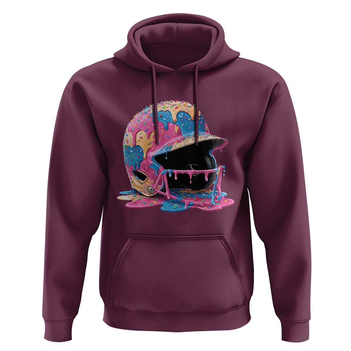 Funny Baseball Helmet Ice Cream Baseball Drip Hoodie - Wonder Print Shop