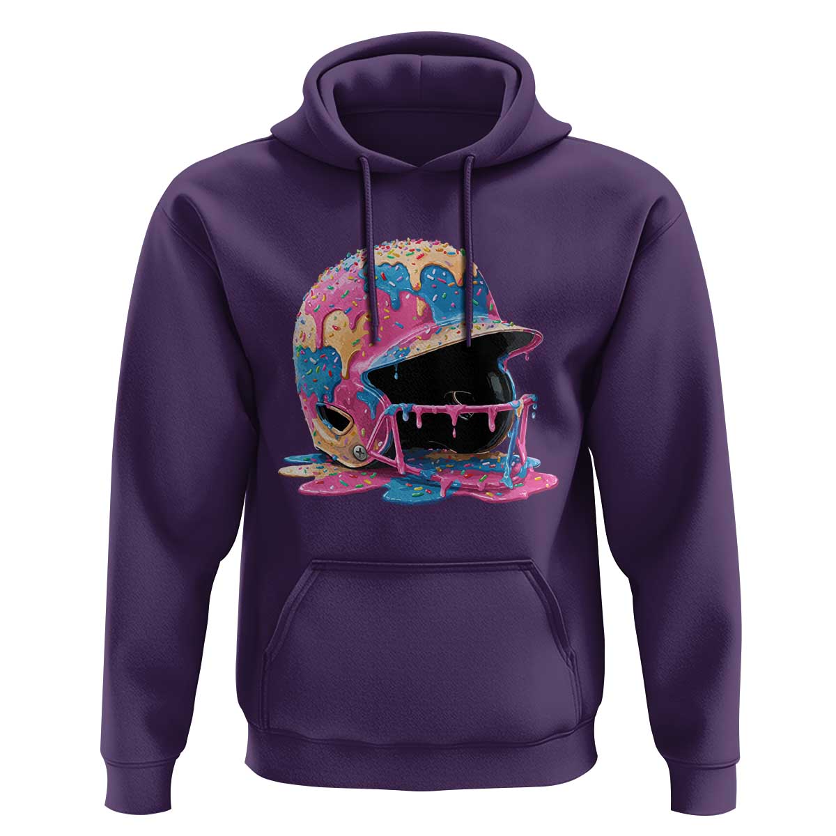 Funny Baseball Helmet Ice Cream Baseball Drip Hoodie - Wonder Print Shop