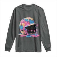 Funny Baseball Helmet Ice Cream Baseball Drip Long Sleeve Shirt - Wonder Print Shop