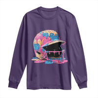 Funny Baseball Helmet Ice Cream Baseball Drip Long Sleeve Shirt - Wonder Print Shop