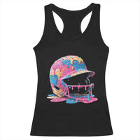 Funny Baseball Helmet Ice Cream Baseball Drip Racerback Tank Top - Wonder Print Shop