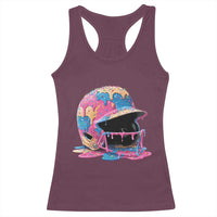 Funny Baseball Helmet Ice Cream Baseball Drip Racerback Tank Top - Wonder Print Shop