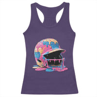 Funny Baseball Helmet Ice Cream Baseball Drip Racerback Tank Top - Wonder Print Shop
