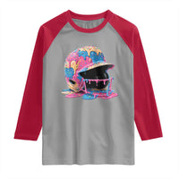 Funny Baseball Helmet Ice Cream Baseball Drip Raglan Shirt - Wonder Print Shop