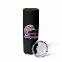 Funny Baseball Helmet Ice Cream Baseball Drip Skinny Tumbler - Wonder Print Shop