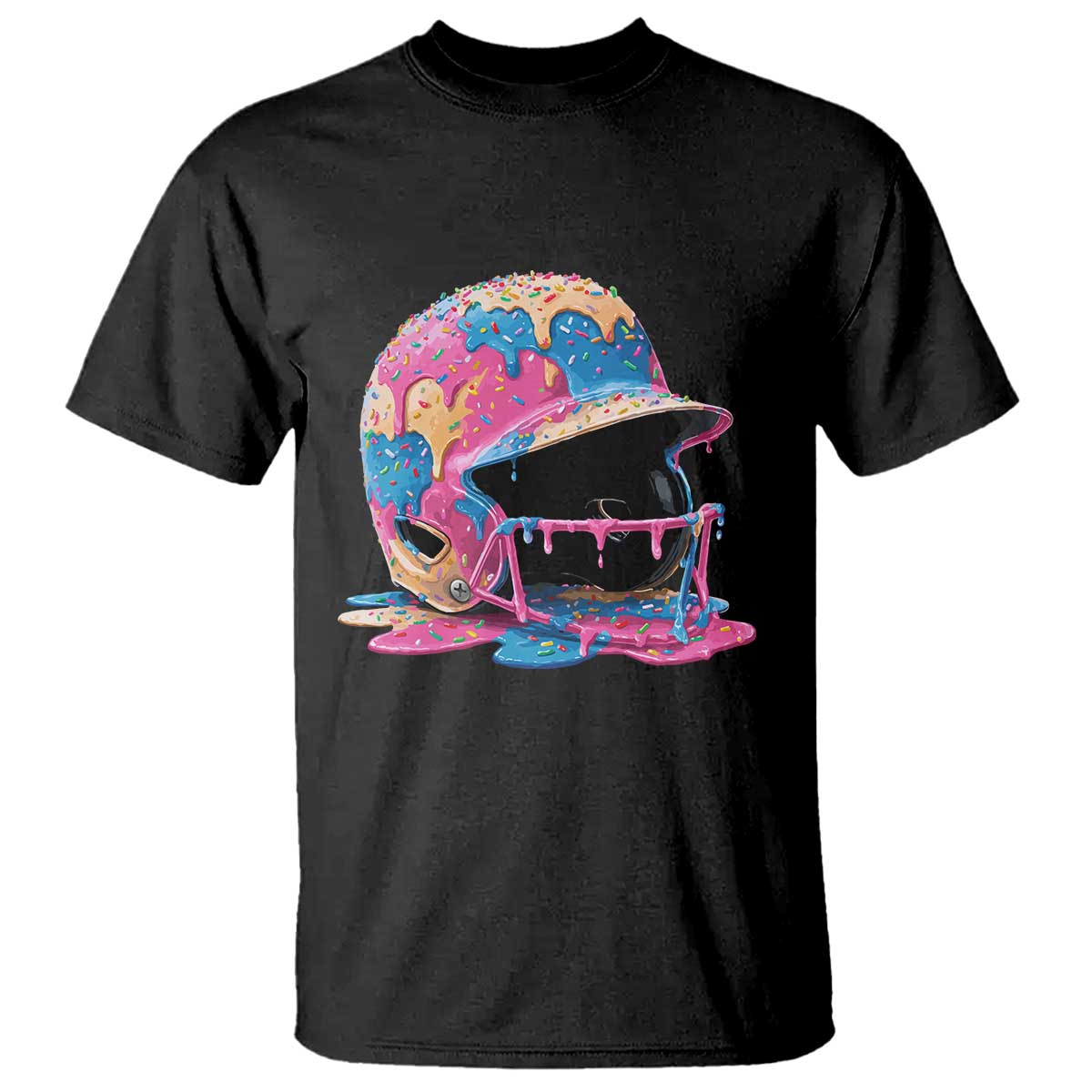 Funny Baseball Helmet Ice Cream Baseball Drip T Shirt - Wonder Print Shop