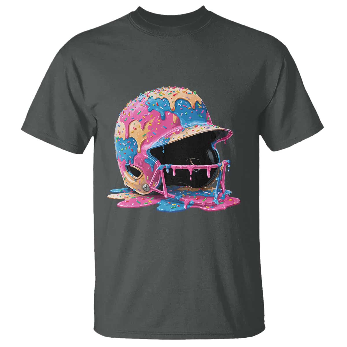 Funny Baseball Helmet Ice Cream Baseball Drip T Shirt - Wonder Print Shop