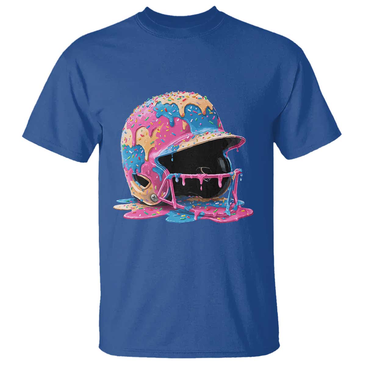 Funny Baseball Helmet Ice Cream Baseball Drip T Shirt - Wonder Print Shop