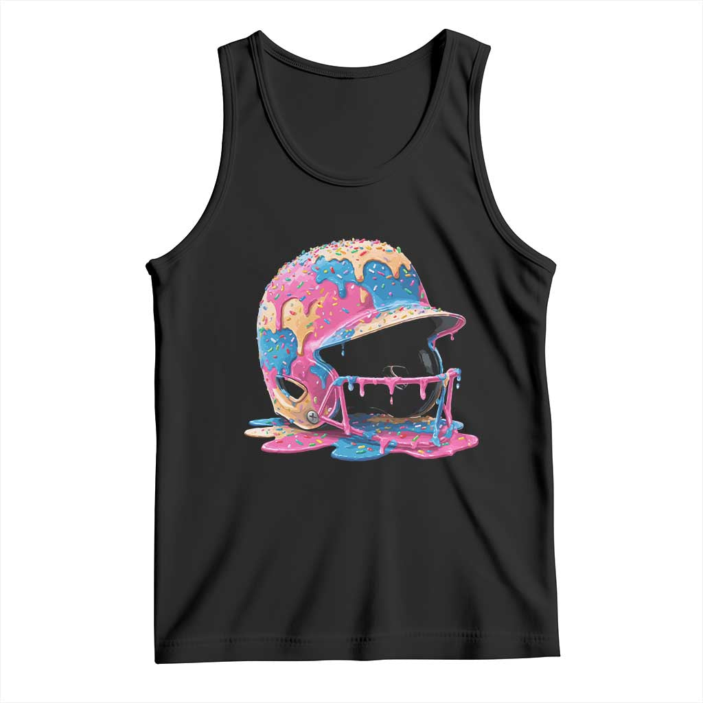 Funny Baseball Helmet Ice Cream Baseball Drip Tank Top - Wonder Print Shop