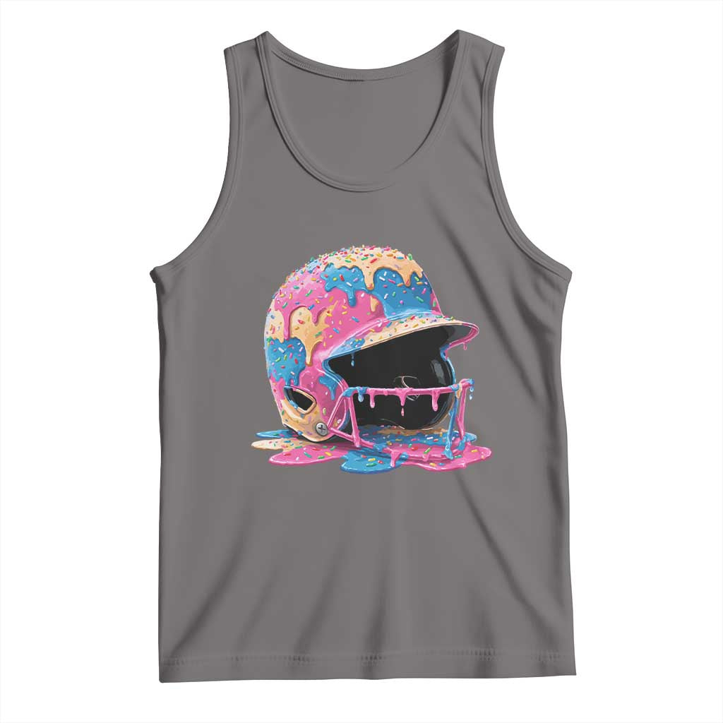 Funny Baseball Helmet Ice Cream Baseball Drip Tank Top - Wonder Print Shop