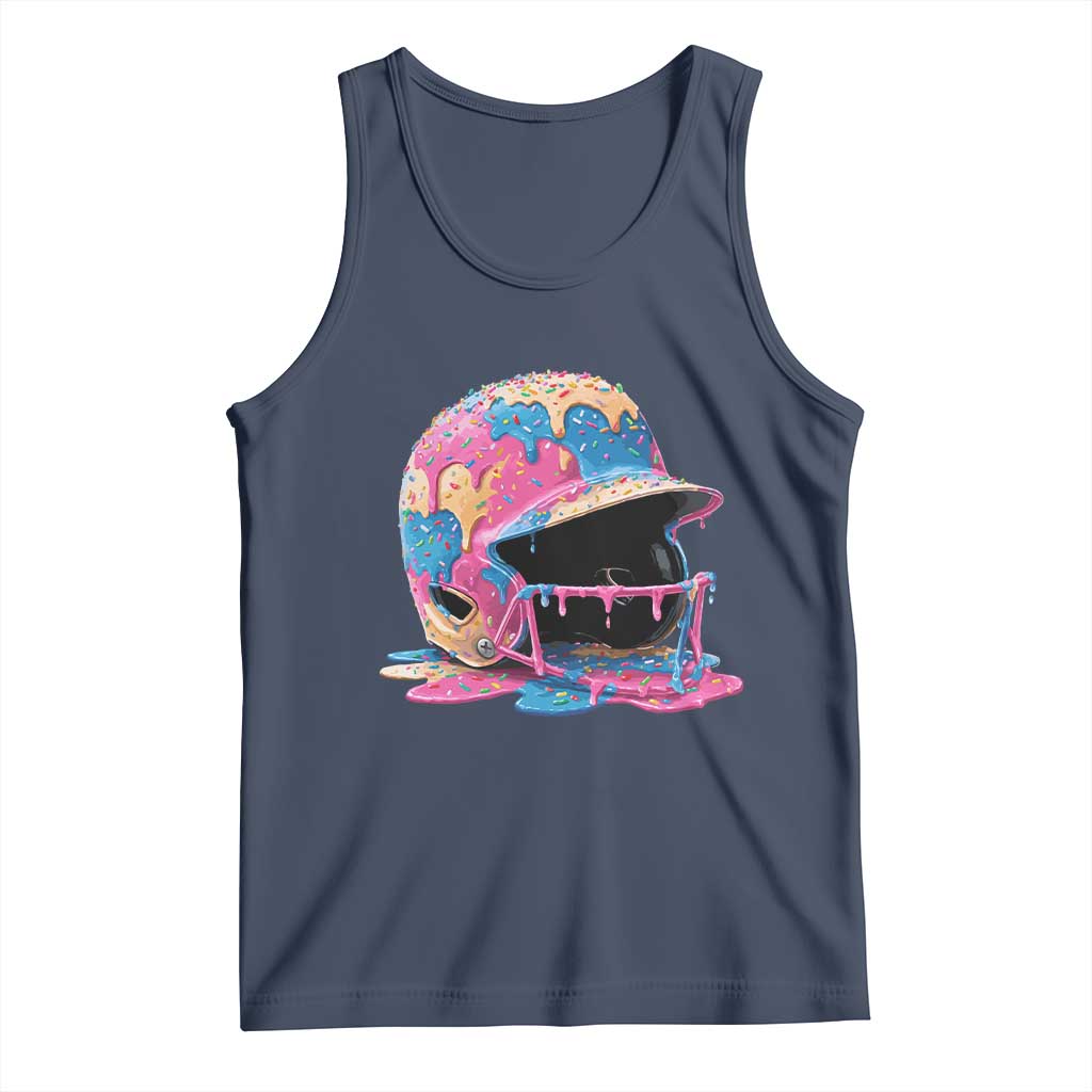 Funny Baseball Helmet Ice Cream Baseball Drip Tank Top - Wonder Print Shop