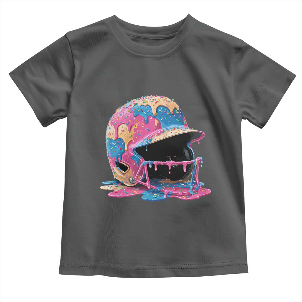 Funny Baseball Helmet Ice Cream Baseball Drip Toddler T Shirt - Wonder Print Shop