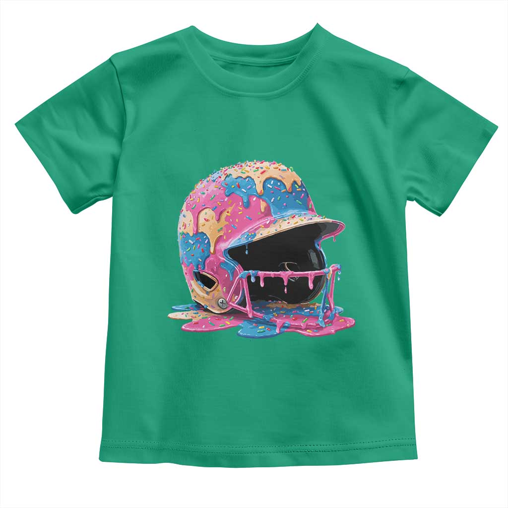 Funny Baseball Helmet Ice Cream Baseball Drip Toddler T Shirt - Wonder Print Shop
