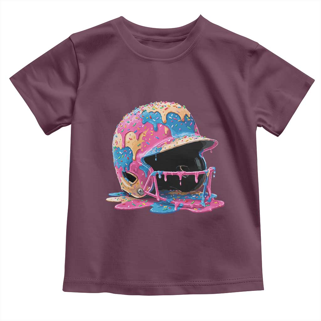 Funny Baseball Helmet Ice Cream Baseball Drip Toddler T Shirt - Wonder Print Shop