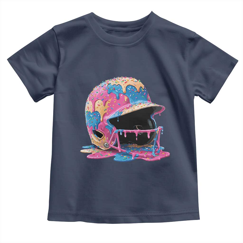 Funny Baseball Helmet Ice Cream Baseball Drip Toddler T Shirt - Wonder Print Shop