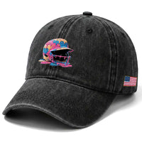 Funny Baseball Helmet Ice Cream Baseball Drip Washed Cotton Baseball Cap