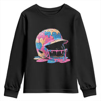 Funny Baseball Helmet Ice Cream Baseball Drip Youth Sweatshirt - Wonder Print Shop