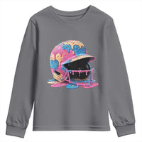 Funny Baseball Helmet Ice Cream Baseball Drip Youth Sweatshirt - Wonder Print Shop
