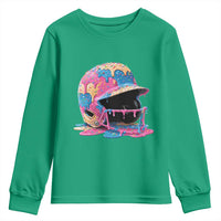 Funny Baseball Helmet Ice Cream Baseball Drip Youth Sweatshirt - Wonder Print Shop