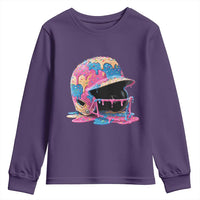 Funny Baseball Helmet Ice Cream Baseball Drip Youth Sweatshirt - Wonder Print Shop