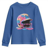 Funny Baseball Helmet Ice Cream Baseball Drip Youth Sweatshirt - Wonder Print Shop