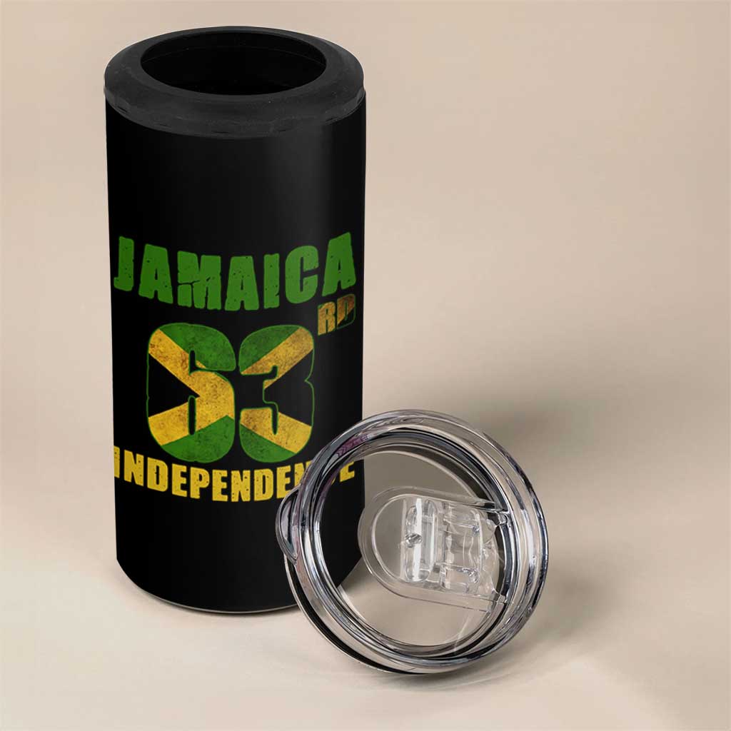 Jamaica 63rd Independence 4 in 1 Can Cooler Tumbler Jamaican Pride - Wonder Print Shop