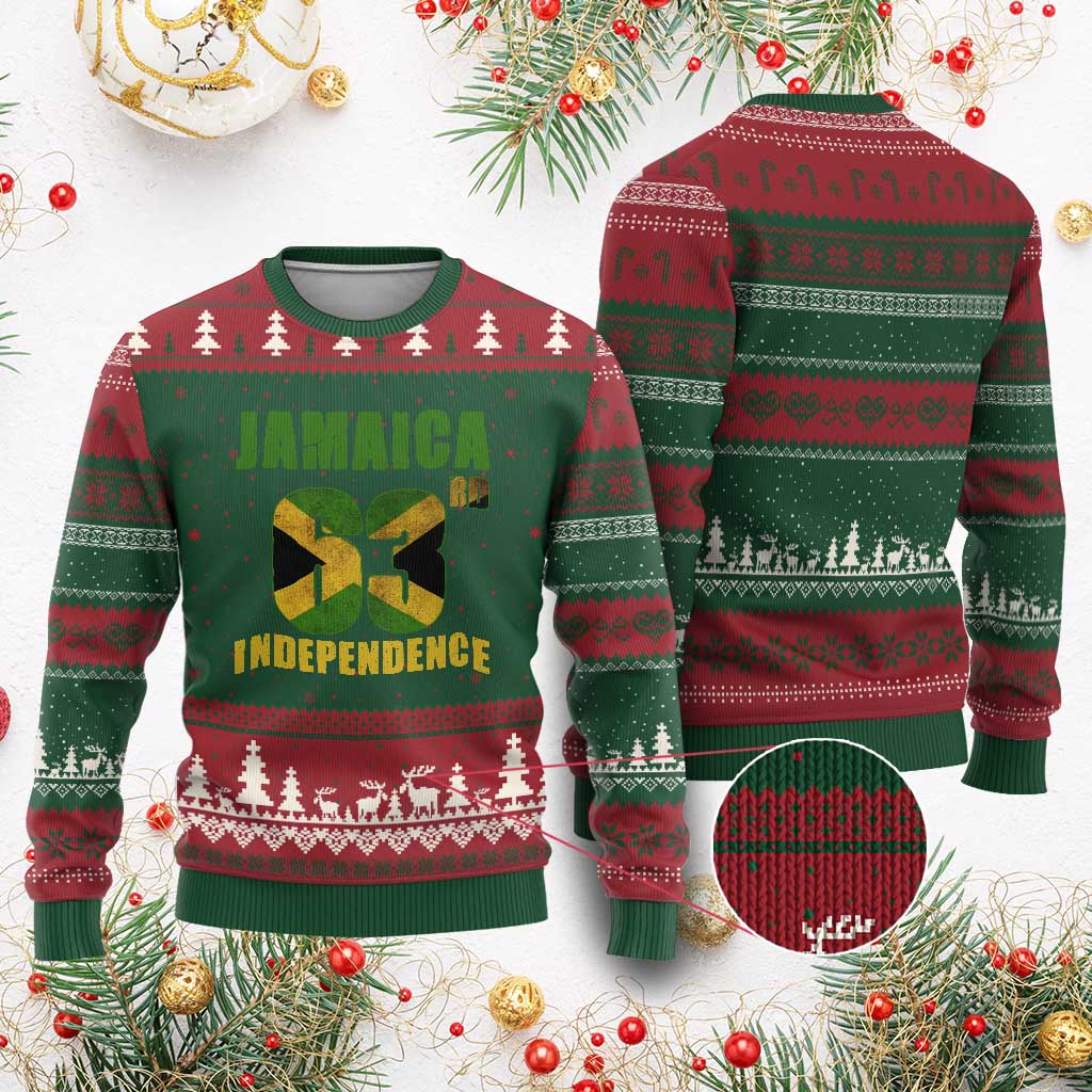 Jamaica 63rd Independence Ugly Christmas Sweater Jamaican Pride - Wonder Print Shop