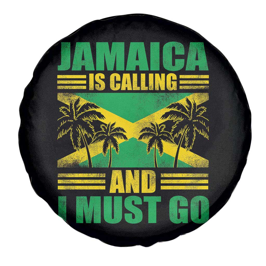 Funny Jamaica Is Calling And I Must Go Spare Tire Cover Jamaican Flag Travel - Wonder Print Shop