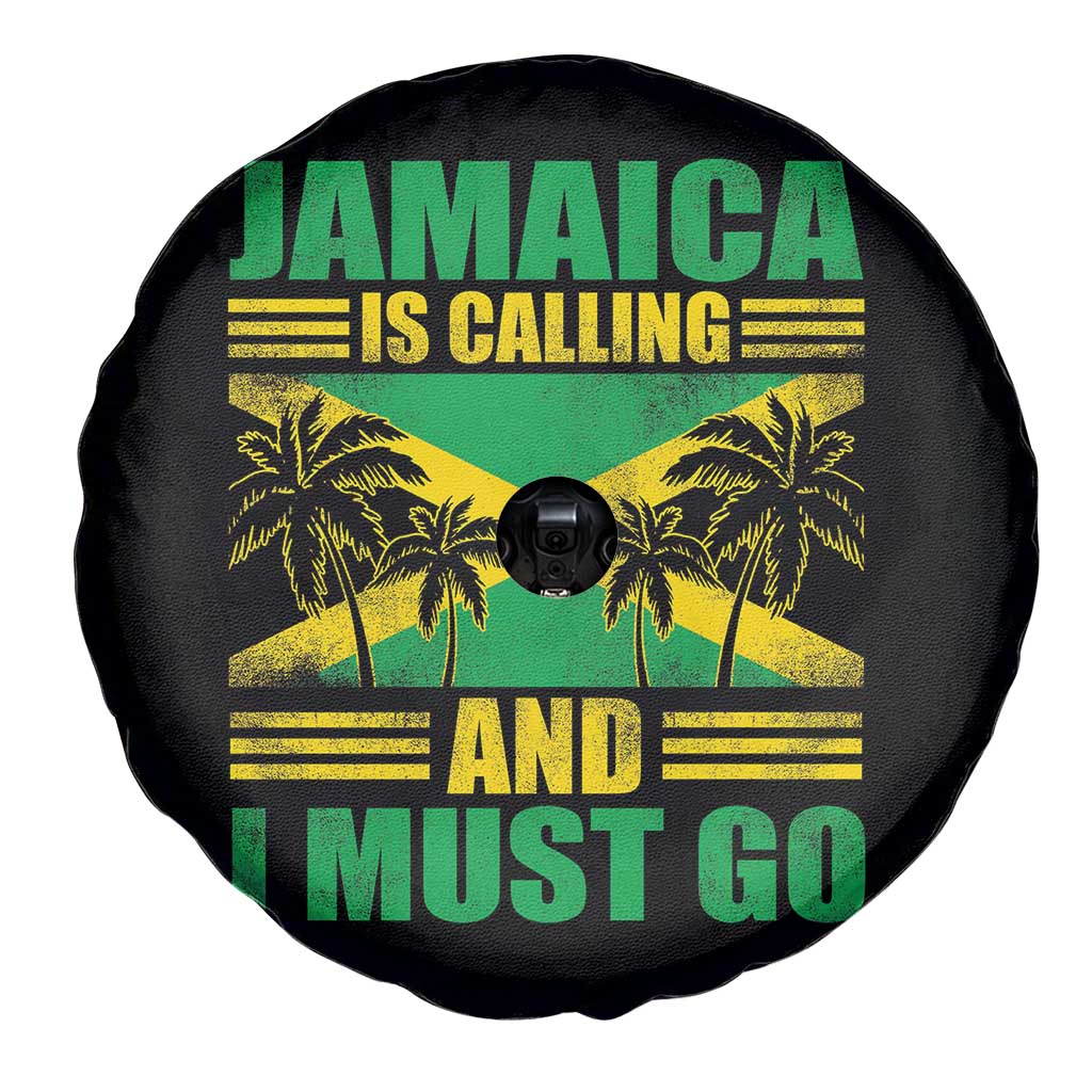 Funny Jamaica Is Calling And I Must Go Spare Tire Cover Jamaican Flag Travel - Wonder Print Shop