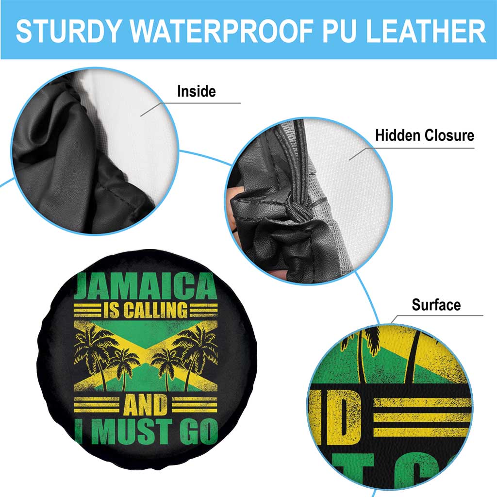 Funny Jamaica Is Calling And I Must Go Spare Tire Cover Jamaican Flag Travel - Wonder Print Shop