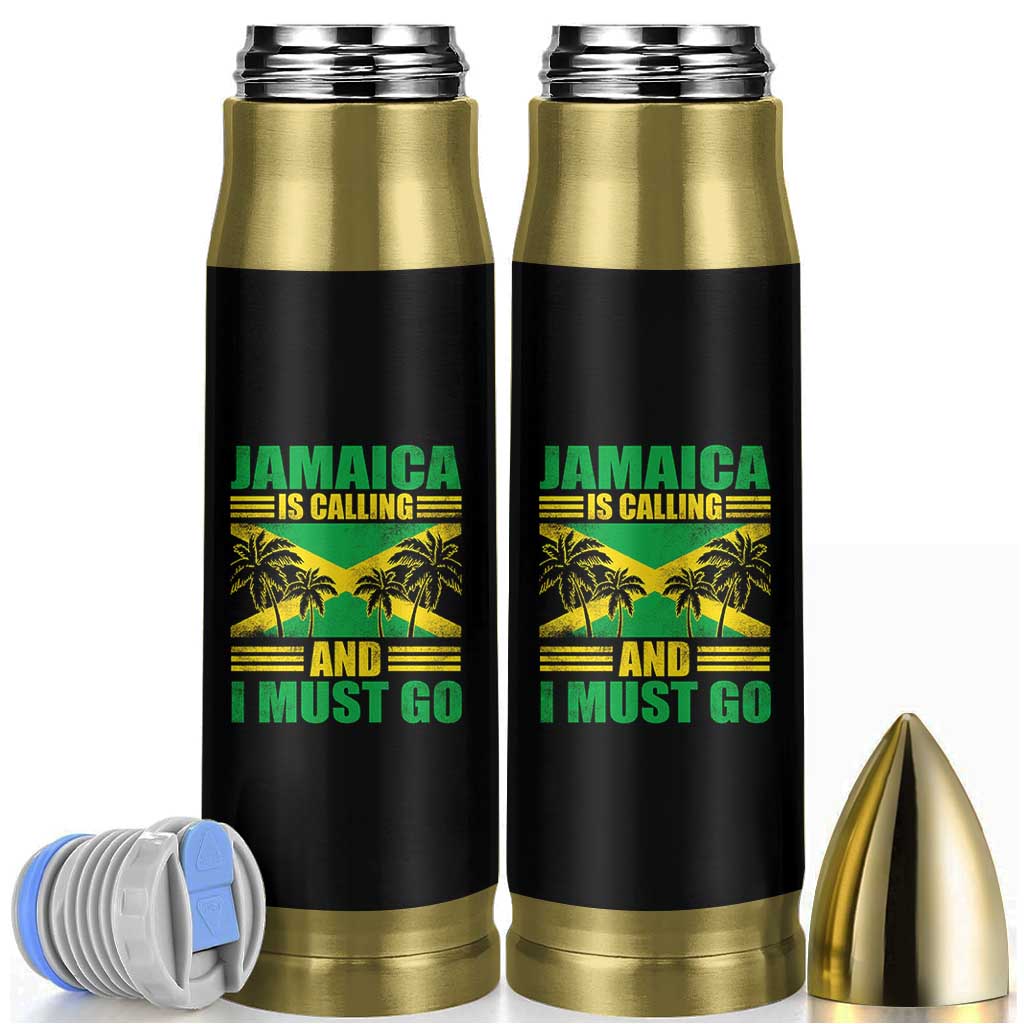 Funny Jamaica Is Calling And I Must Go Bullet Tumbler Jamaican Flag Travel - Wonder Print Shop
