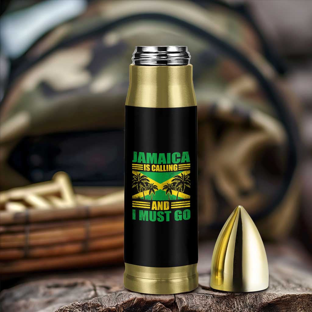 Funny Jamaica Is Calling And I Must Go Bullet Tumbler Jamaican Flag Travel - Wonder Print Shop