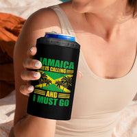 Funny Jamaica Is Calling And I Must Go 4 in 1 Can Cooler Tumbler Jamaican Flag Travel - Wonder Print Shop