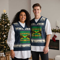 Funny Jamaica Is Calling And I Must Go V-Neck Knit Sweater Vest Jamaican Flag Travel - Wonder Print Shop