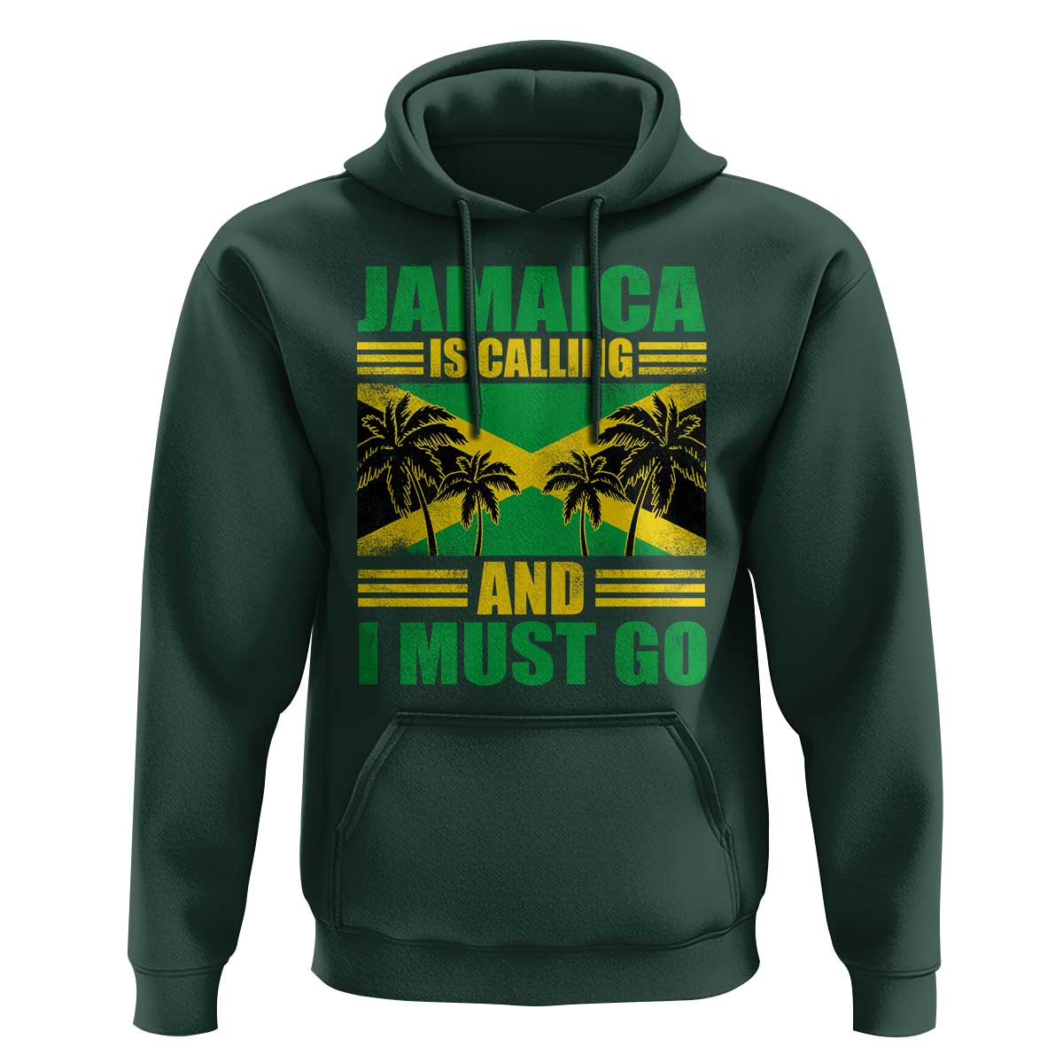 Funny Jamaica Is Calling And I Must Go Hoodie Jamaican Flag Travel - Wonder Print Shop