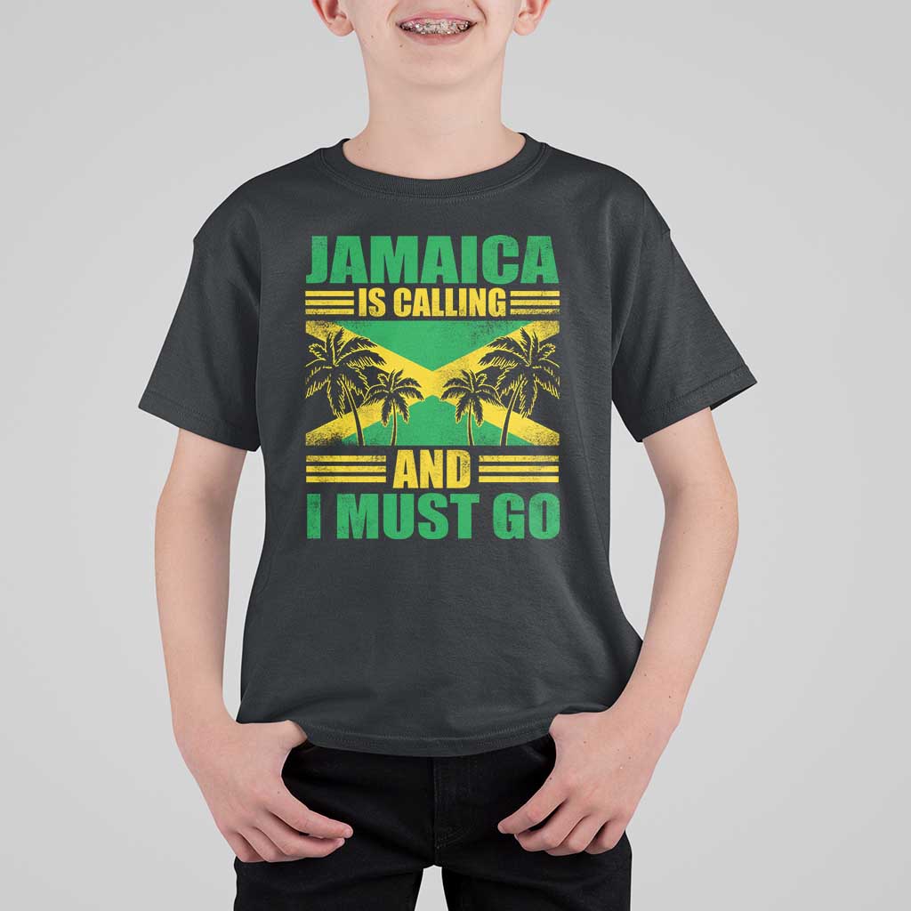 Funny Jamaica Is Calling And I Must Go T Shirt For Kid Jamaican Flag Travel - Wonder Print Shop