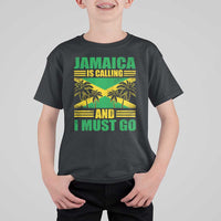 Funny Jamaica Is Calling And I Must Go T Shirt For Kid Jamaican Flag Travel - Wonder Print Shop