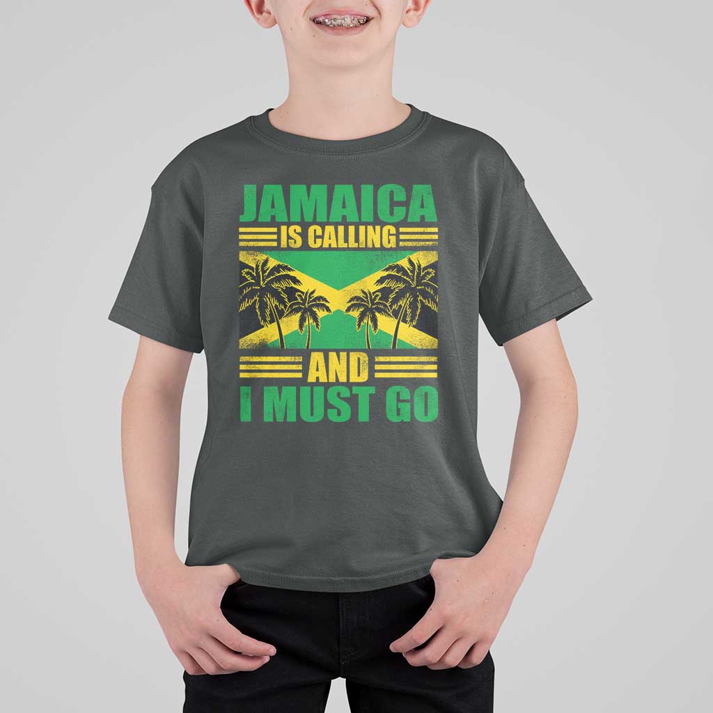Funny Jamaica Is Calling And I Must Go T Shirt For Kid Jamaican Flag Travel - Wonder Print Shop