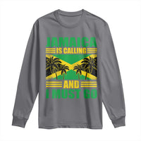 Funny Jamaica Is Calling And I Must Go Long Sleeve Shirt Jamaican Flag Travel - Wonder Print Shop