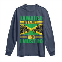 Funny Jamaica Is Calling And I Must Go Long Sleeve Shirt Jamaican Flag Travel - Wonder Print Shop