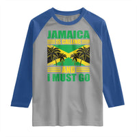 Funny Jamaica Is Calling And I Must Go Raglan Shirt Jamaican Flag Travel - Wonder Print Shop