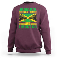 Funny Jamaica Is Calling And I Must Go Sweatshirt Jamaican Flag Travel - Wonder Print Shop