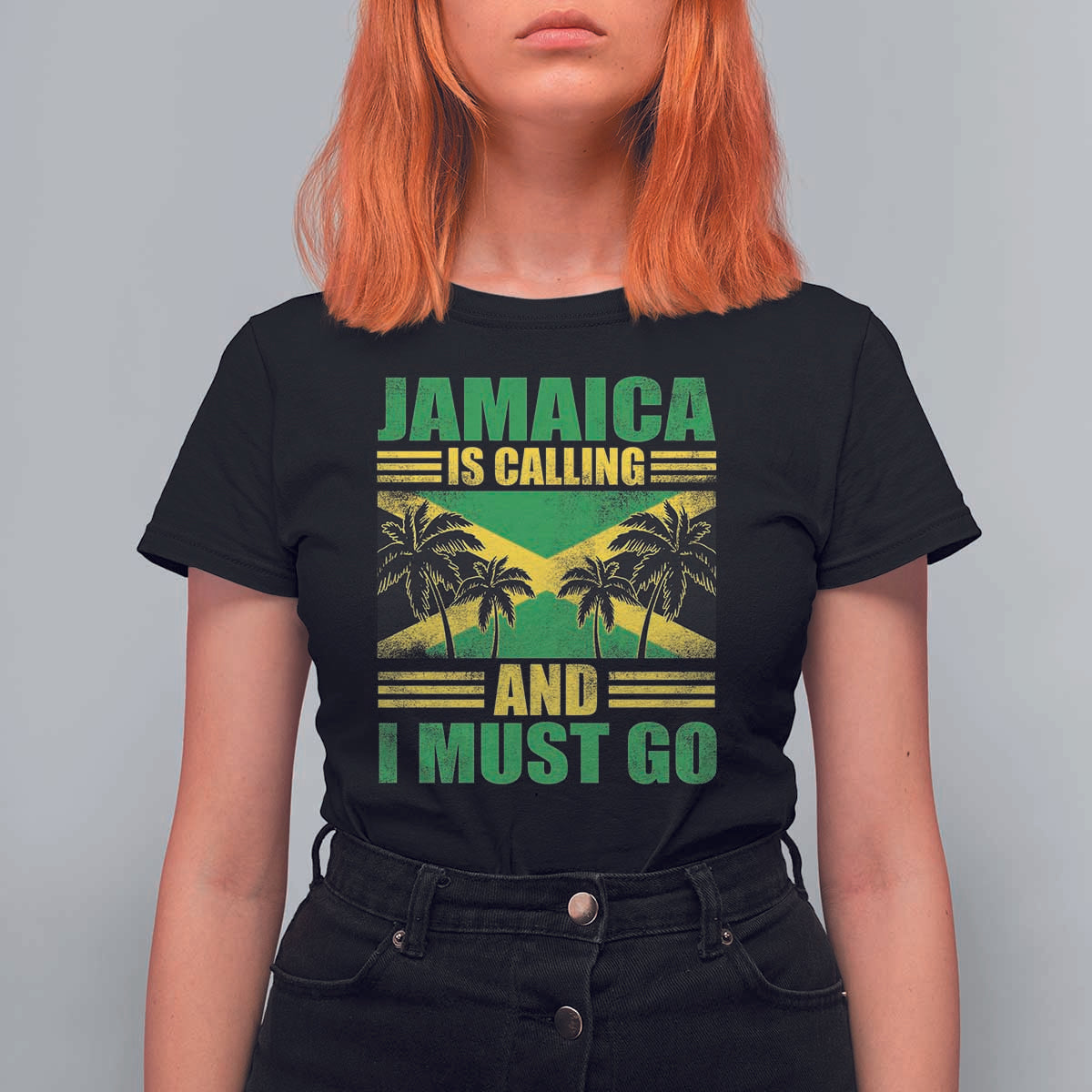 Funny Jamaica Is Calling And I Must Go T Shirt For Women Jamaican Flag Travel - Wonder Print Shop