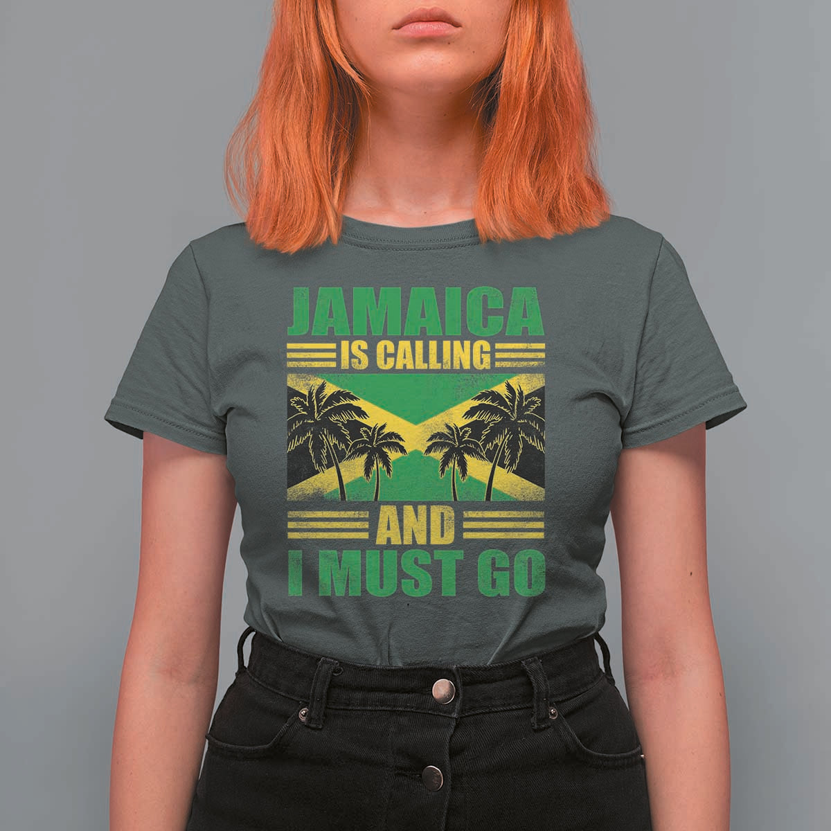 Funny Jamaica Is Calling And I Must Go T Shirt For Women Jamaican Flag Travel - Wonder Print Shop