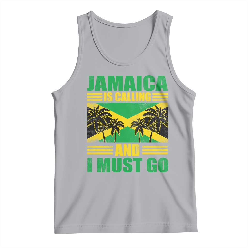 Funny Jamaica Is Calling And I Must Go Tank Top Jamaican Flag Travel - Wonder Print Shop
