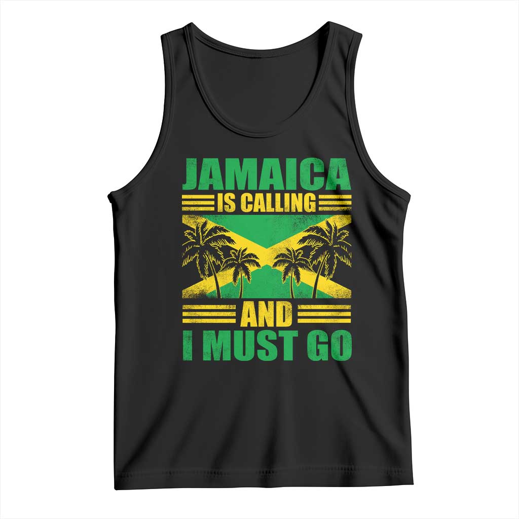 Funny Jamaica Is Calling And I Must Go Tank Top Jamaican Flag Travel - Wonder Print Shop