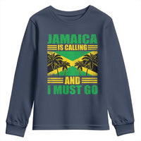Funny Jamaica Is Calling And I Must Go Youth Sweatshirt Jamaican Flag Travel - Wonder Print Shop
