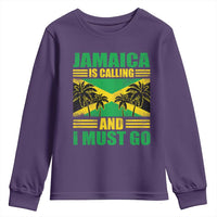 Funny Jamaica Is Calling And I Must Go Youth Sweatshirt Jamaican Flag Travel - Wonder Print Shop